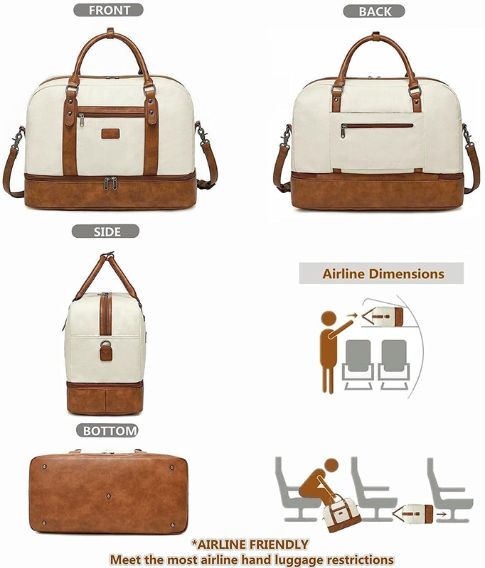 Stylish Duffel Travel Bags With Laptop Compartment Toiletry 19 Inch 19.7x9.8x14.6
