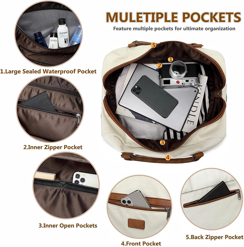 Stylish Duffel Travel Bags With Laptop Compartment Toiletry 19 Inch 19.7x9.8x14.6