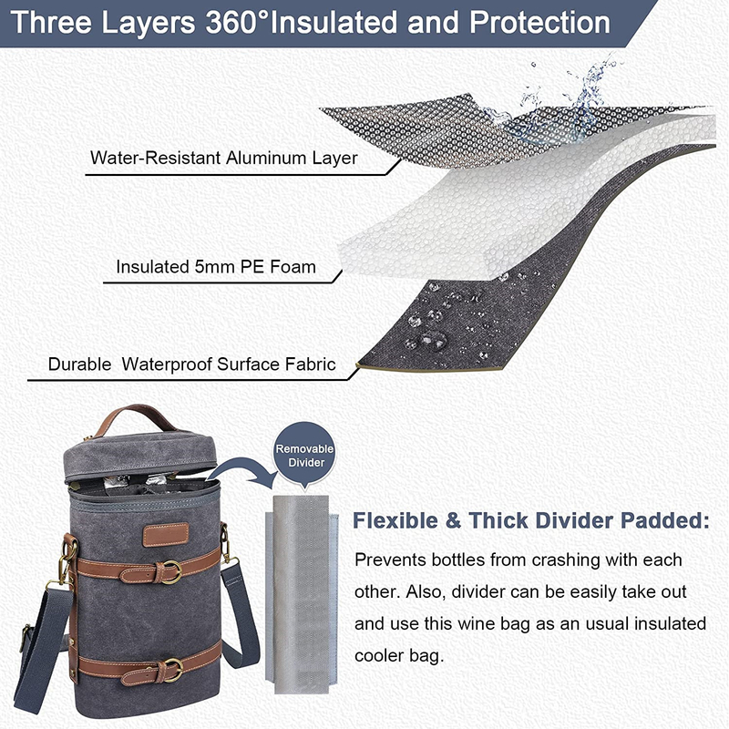Flexible Picnic Wine Heavy Duty Custom Insulated Cooler Bag Divider Pad Water Bottle 8x3x13