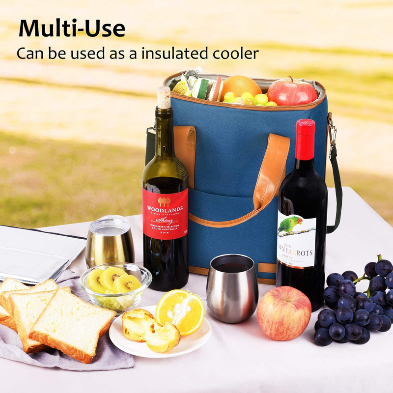 Xl Custom Insulated Cooler Bag Pouch For Groceries Wine 6 Bottles 8.6X7.1X12.5