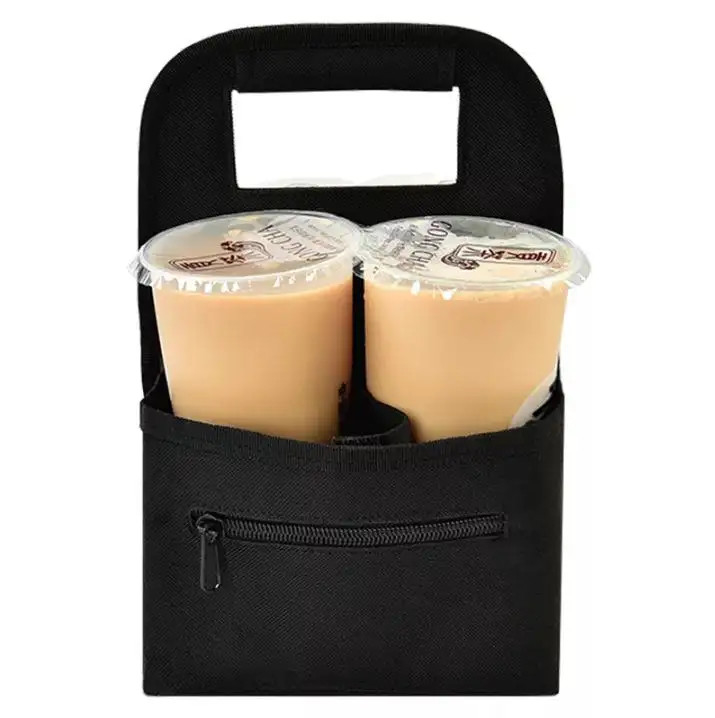 Portable Tote Storage Coffee Delivery Bag , 10*7 Inch Custom Coffee Cup Sleeves