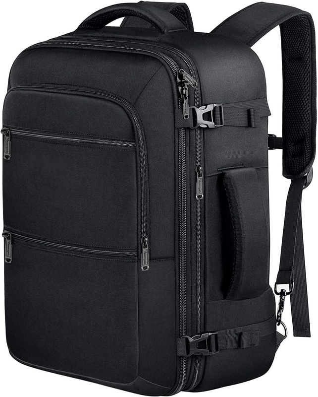 Black 40L Expandable Carry On Luggage Bag Flight Approved Outdoor Duffel Travel Bag
