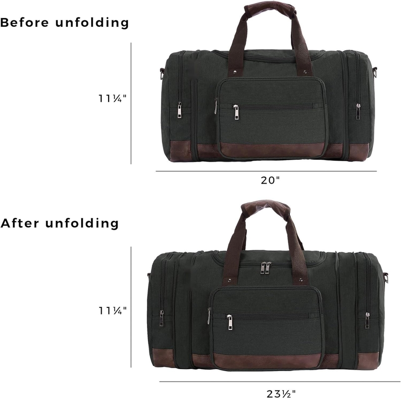 Canvas Large Capacity Men Women Duffel Travel Bag Carry On Travel Bag With YKK Zipper
