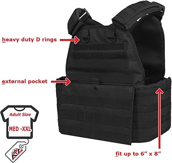 Plate Carrier Tactical Vest Custom Gun Bag With Magazine Pouches Attachments 3D Mesh 34
