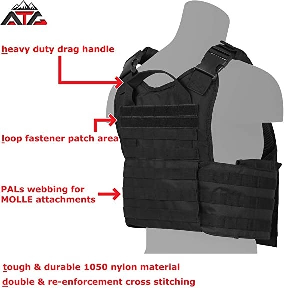 Plate Carrier Tactical Vest Custom Gun Bag With Magazine Pouches Attachments 3D Mesh 34