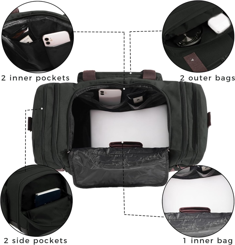 Large Capacity Travel Tote Weekend Convenient Carry On Luggage Men Duffel Canvas Crossbody Travel Bag