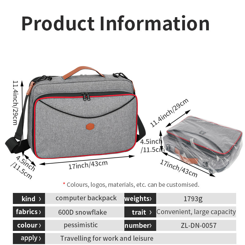 2024 New Large Capacity Water Proof Custom Laptop Bags 1.8kg with Shoulder Strap for Men Women