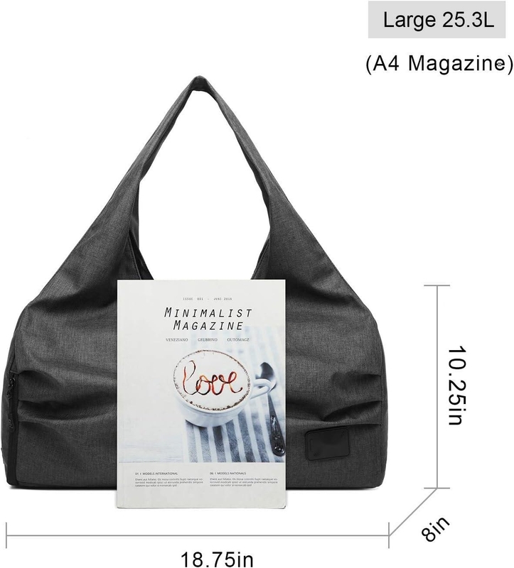 Polyester Black Yoga Gym Sports Customizable Duffle Bags With Wet Dry Storage Pockets