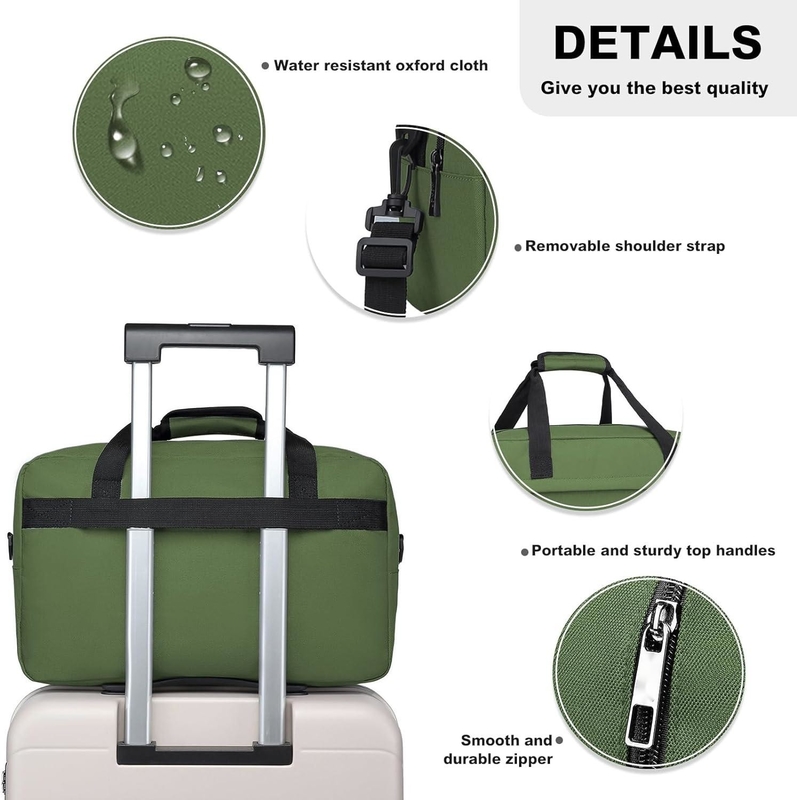 Zipper 20L Under Seat Carry On Sports Tote Gym Weekender Overnight Bag For Men Women