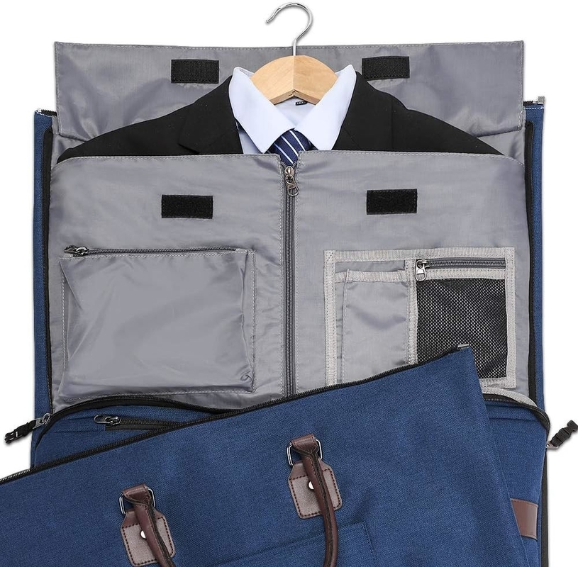 Carry On Large Blue 2 In 1 Hanging Bag Suitcase Custom Travel Bag With Toiletry Bag
