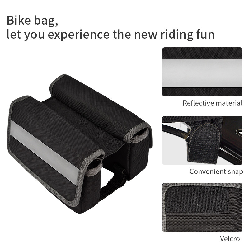 Large Phone Bike Bag OEM Waterproof Rear Under Seat Reflective Strip Pouch For Cycling 7X6X5