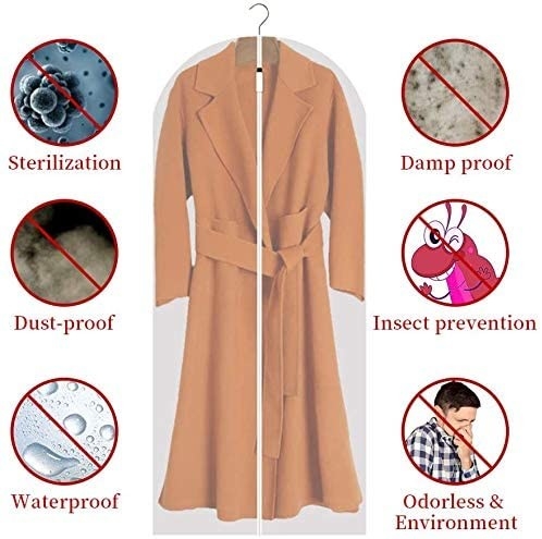 Clear Pvc Hanging Custom Travel Garment Bag For Long Dresses Clothes Full Zipper