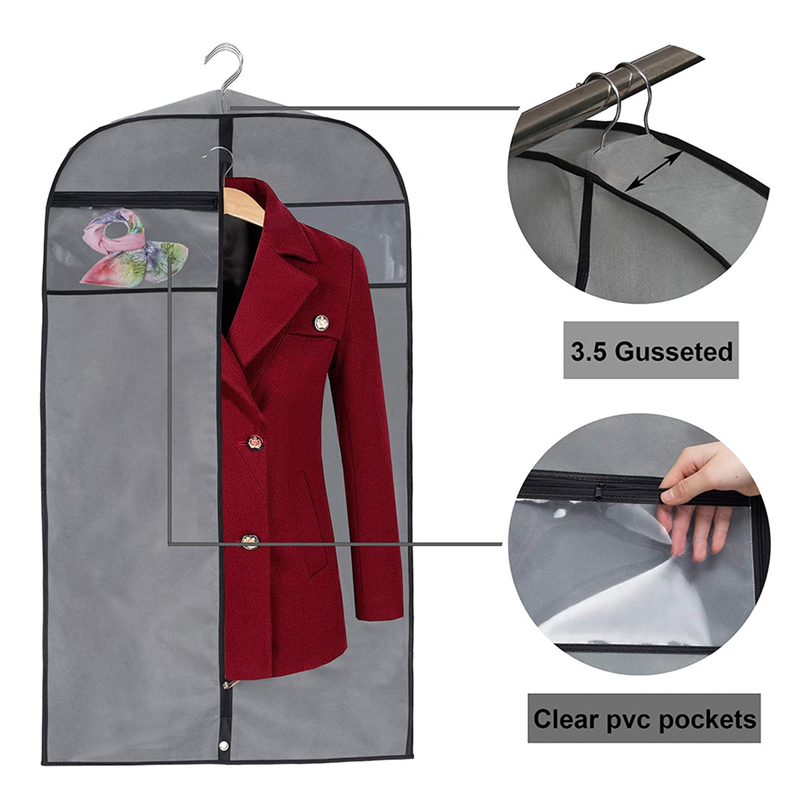 Cloth Lightweight Custom Travel Garment Bag For Suits Protector Hanging Zipper 24x32