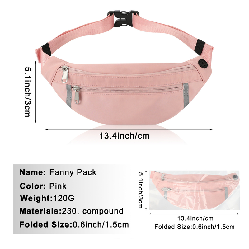 Shoulder Wallet Fanny Pink Custom Waist Bag Hiking Crossbody For Women 12.8X9.6
