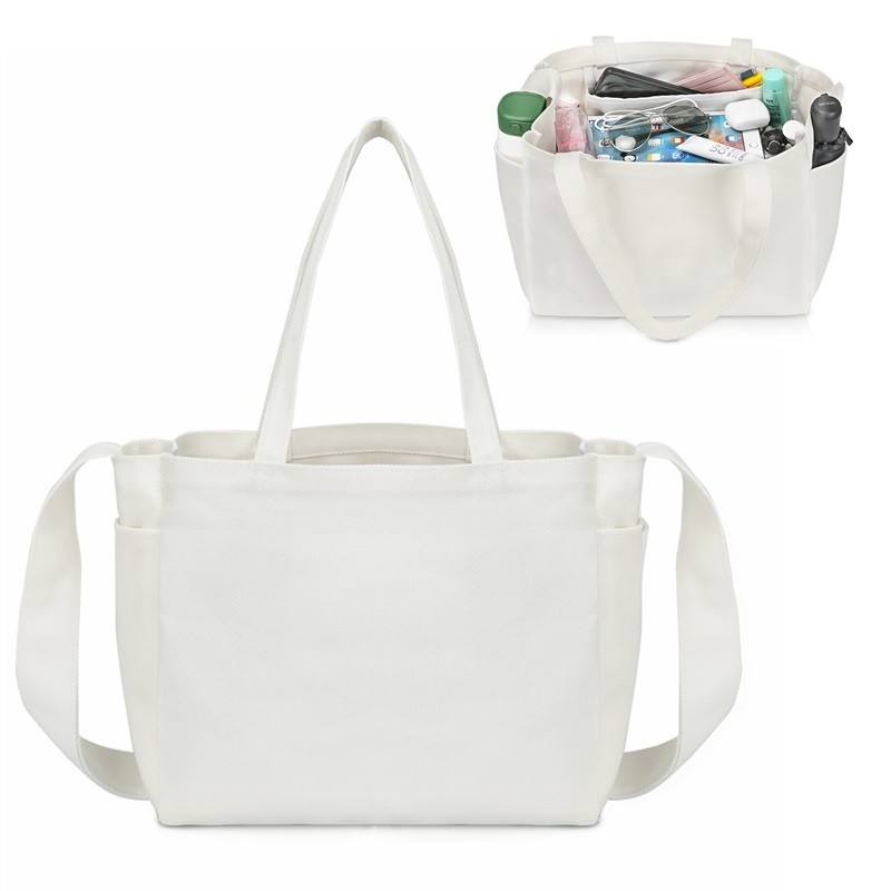 Foldable Grocery Canvas Reusable Shopping Bag Totes Long Handle 4.4x6.7x11
