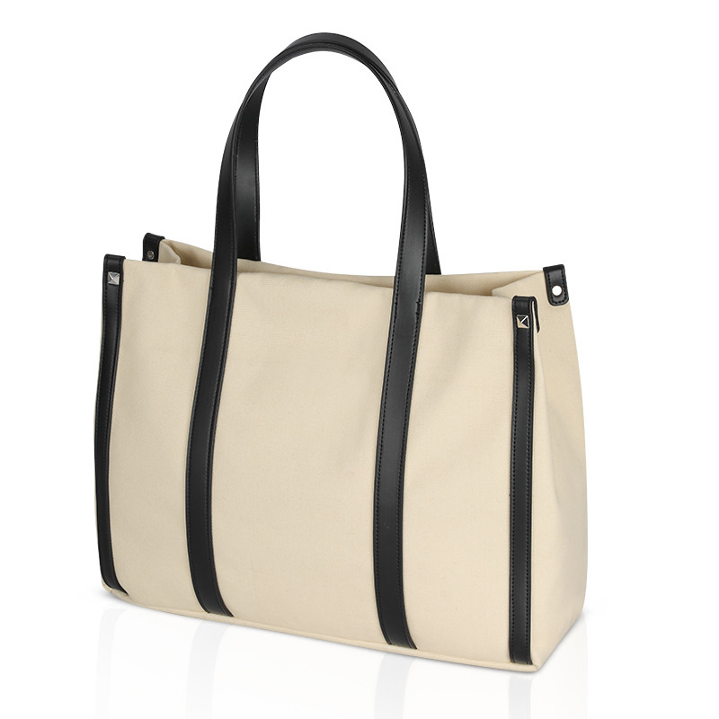 Big Size Canvas Custom Shopping Bags Short Handles Shoulder Tote 15x5x12
