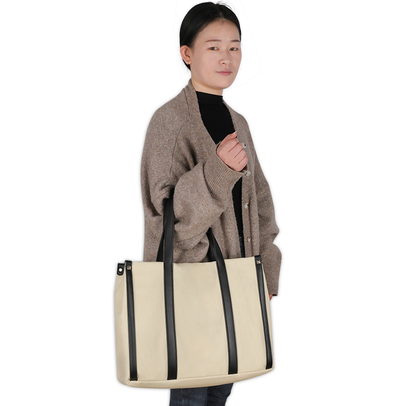 Big Size Canvas Custom Shopping Bags Short Handles Shoulder Tote 15x5x12
