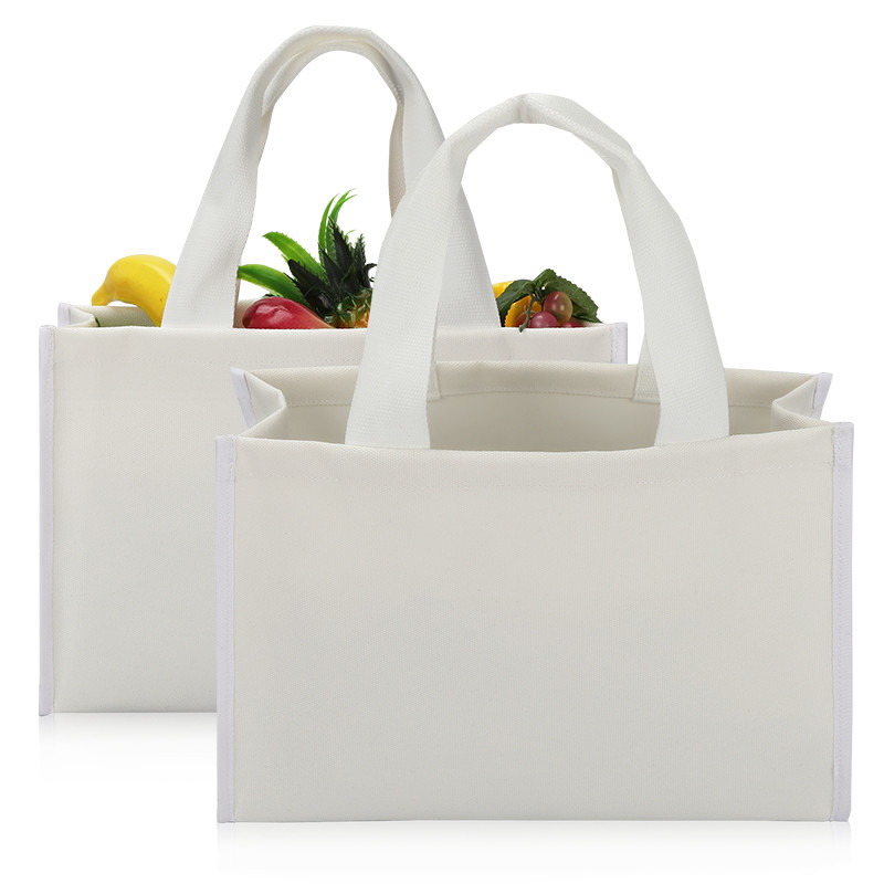 Canvas Tote Bag Custom Shopping Bags Retail Heavy Duty Thick Bottom 4x4x10