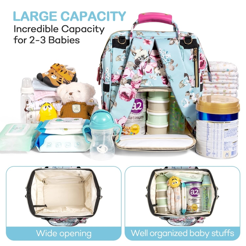 Durable Multifunction Nappy Custom Travel Diaper Bag Large Capacity Waterproof for Mommy and Dad