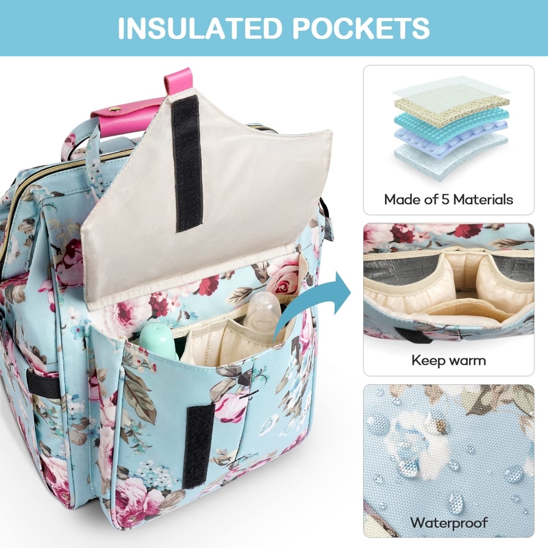 Durable Multifunction Nappy Custom Travel Diaper Bag Large Capacity Waterproof for Mommy and Dad