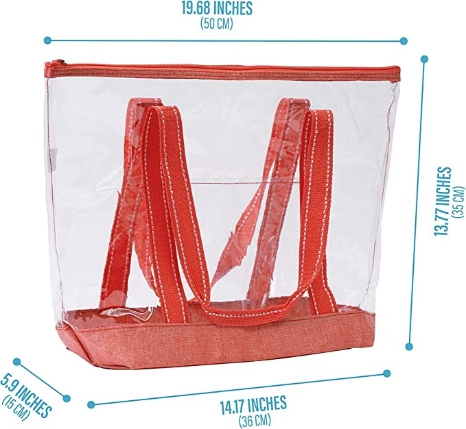 14 Inch Custom Shopping Bags With Logo Pvc Clear Tote Bag Stadium Outdoor Pool