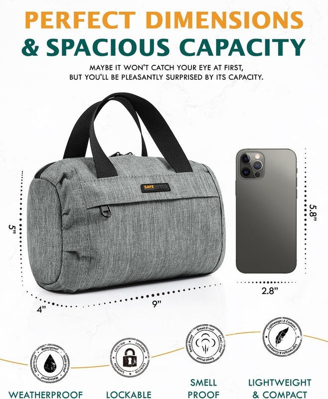 Great Gifts Carbon Lined Smell Proof Bag Custom Travel 210 D Polyester  with Combination Lock