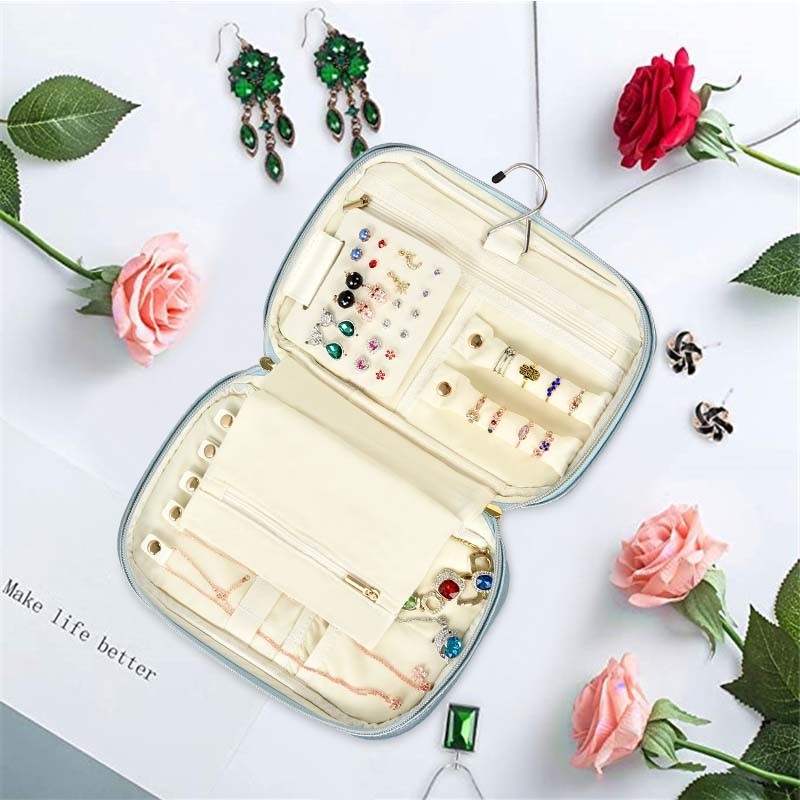 Small Faux Leather Travel Jewelry Storage Bags  Travel Portable BSCI 10x6.4x2