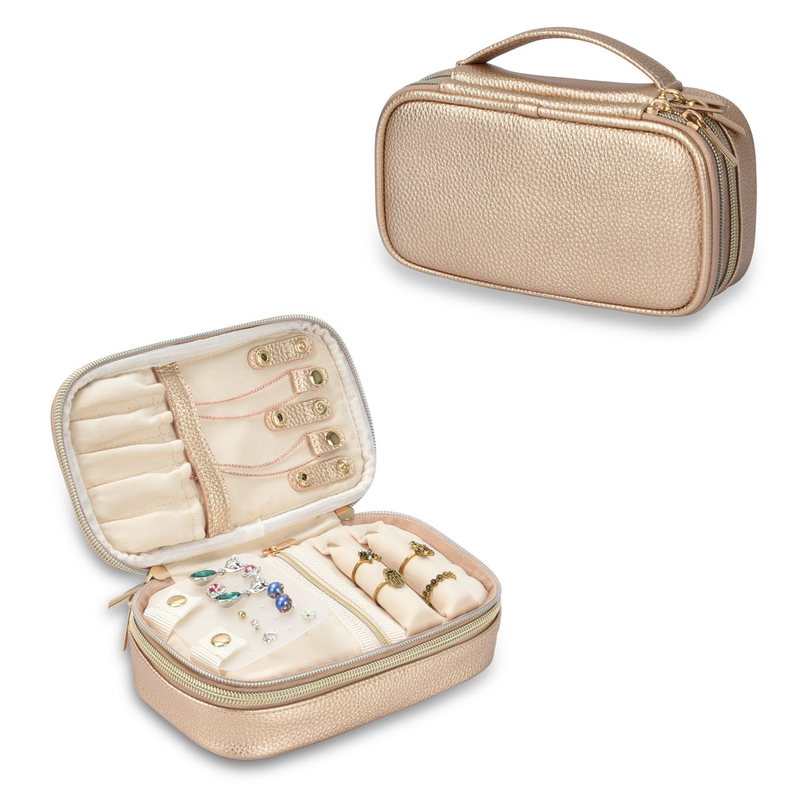 OEM  2 Layer Jewelry Storage Bag Pouches Organizer Pouch Earring Travel Case 7x2.4x3.9