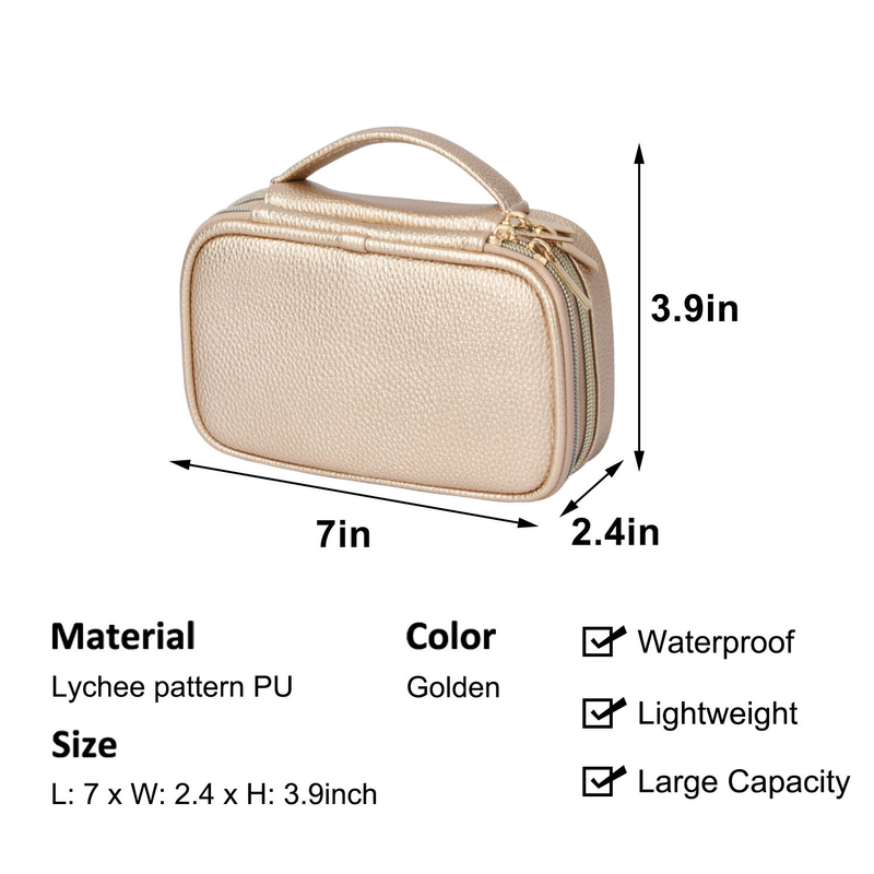 OEM  2 Layer Jewelry Storage Bag Pouches Organizer Pouch Earring Travel Case 7x2.4x3.9