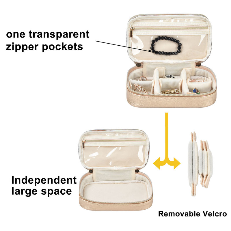 OEM  2 Layer Jewelry Storage Bag Pouches Organizer Pouch Earring Travel Case 7x2.4x3.9