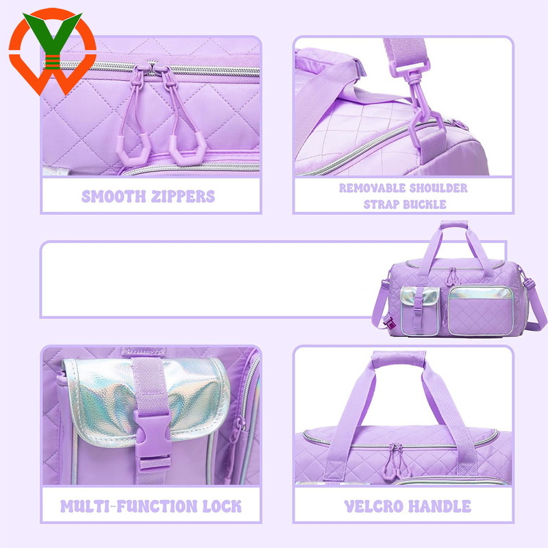 Women' Fashion Duffle Bag With Wheels Overnight Bag Featuring Shoe Compartment For Travel