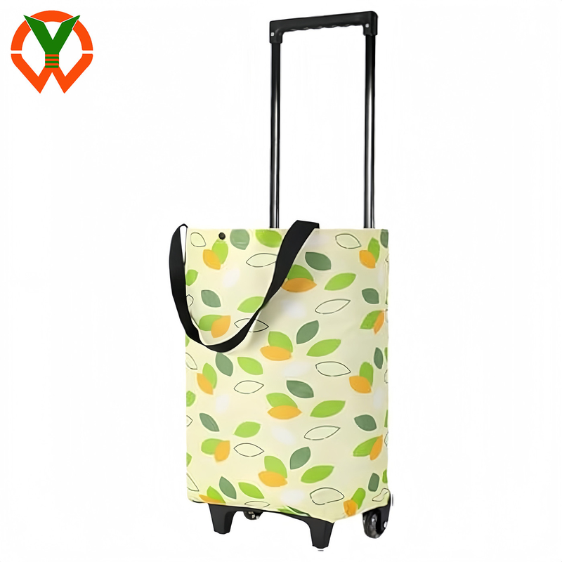 2 In 1 Durable Foldable Shopping Bag With Wheels Reusable Grocery For Shopping