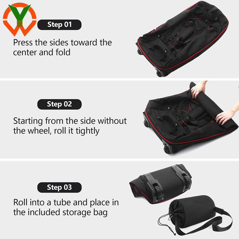 120L/140L Double Rubber Wheel Folding   Travel Duffle Bag And Multiple Pockets And Compartments