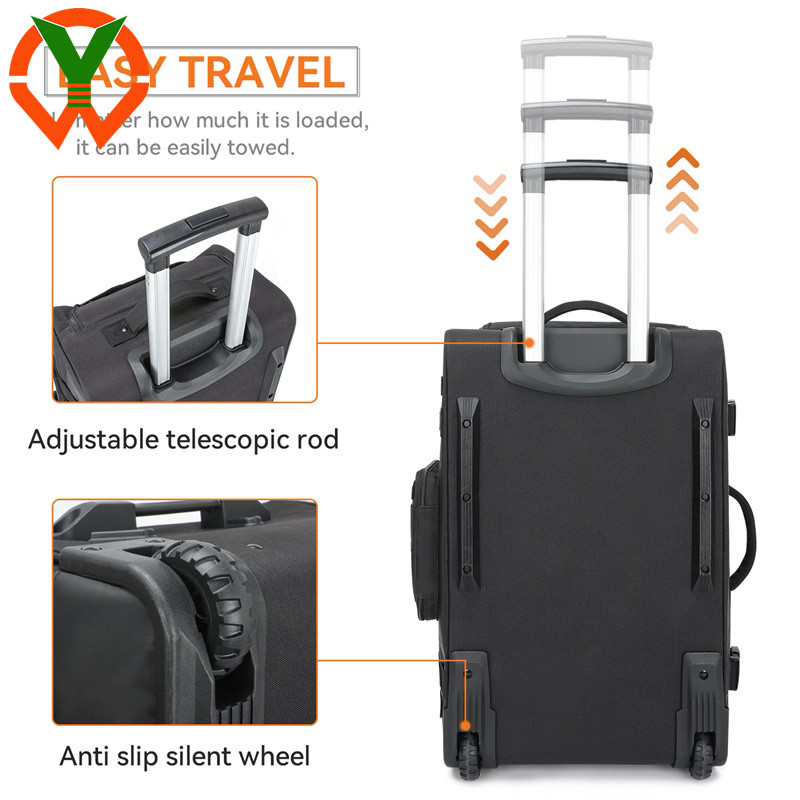 Large Capacity Travel Duffle Bag Polyester Durable Rolling Duffle Bag With Wheels And Handle