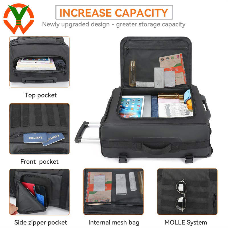 Large Capacity Travel Duffle Bag Polyester Durable Rolling Duffle Bag With Wheels And Handle