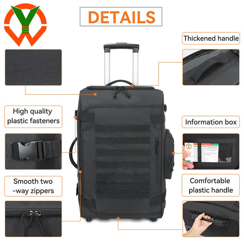 Large Capacity Travel Duffle Bag Polyester Durable Rolling Duffle Bag With Wheels And Handle