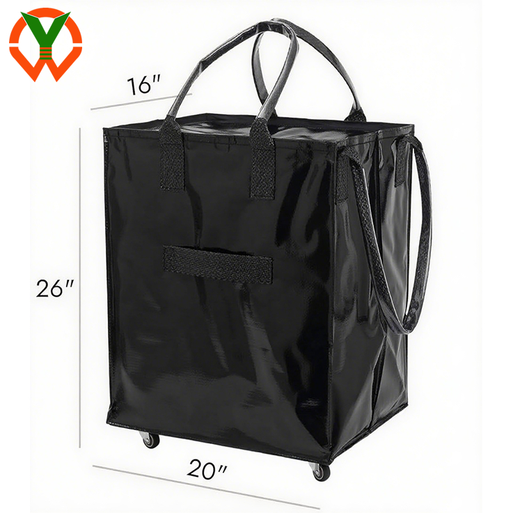 Large Reusable Shopping Bag On Wheels Rolling Tote Lightweight Grocery Bag With Handles