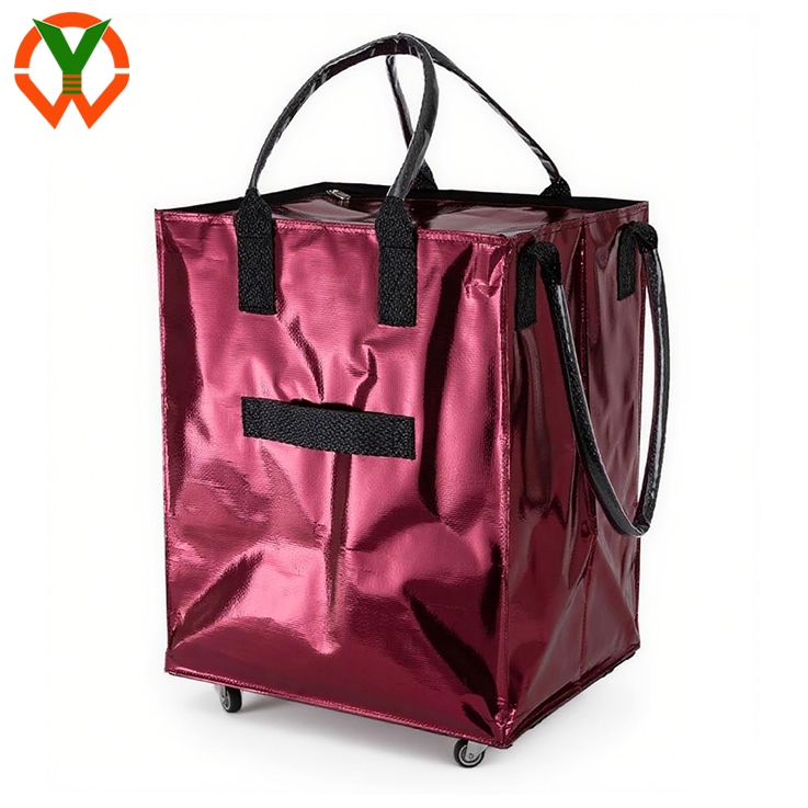 Large Reusable Shopping Bag On Wheels Rolling Tote Lightweight Grocery Bag With Handles